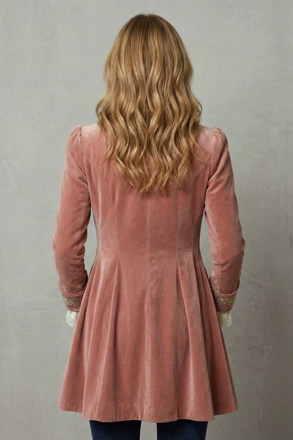 Valerique – Haftowana sylwetka vintage – Długi płaszcz