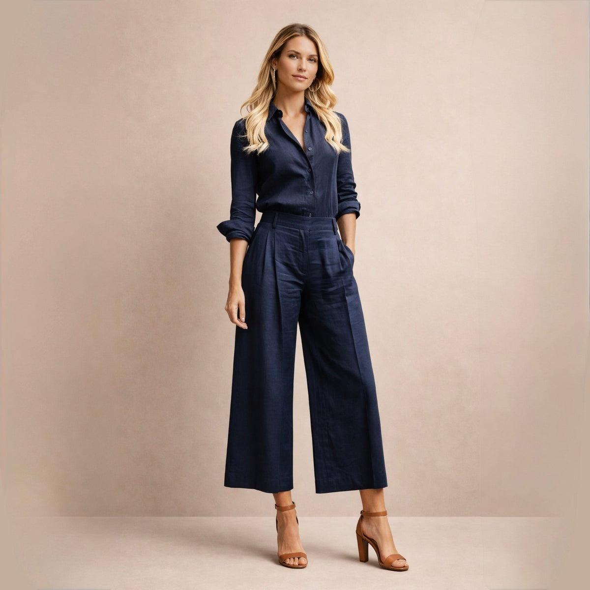 Delphine | Elegancki Komplet Lniany