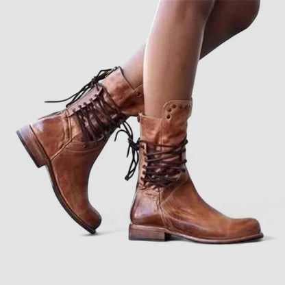 Rachel | Wiązane Botki w Stylu Vintage