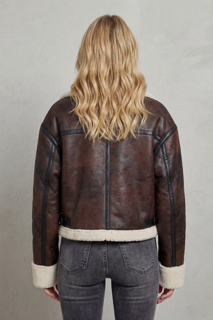 Mirevola – Wykończenie shearling – Krótka kurtka pilotka