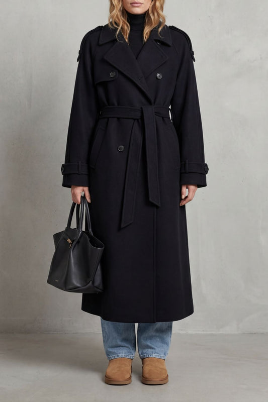 Noirvaine – Sylwetka oversize – Wełniany trencz