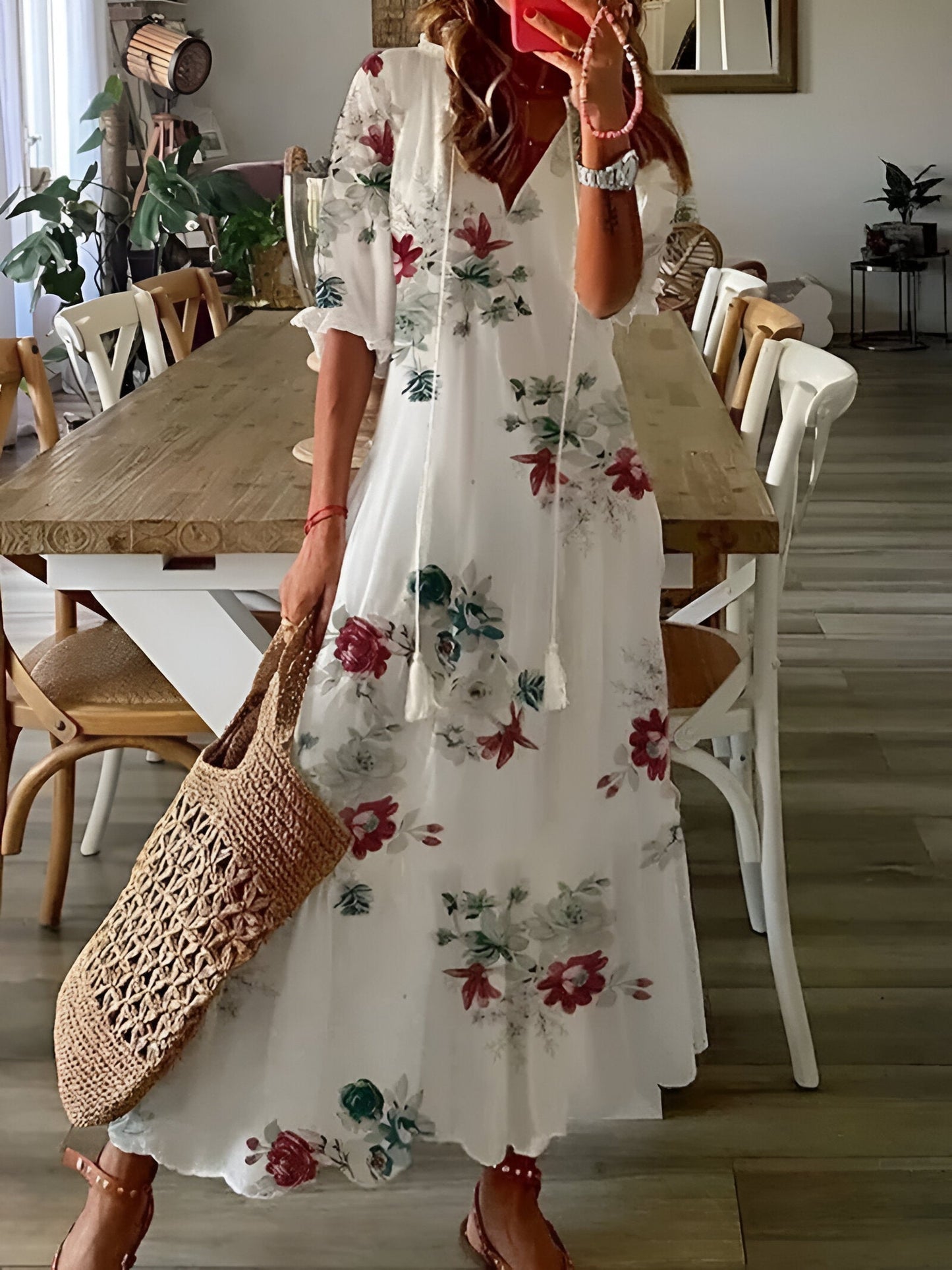 Wiosna - Zwiewna sukienka w stylu boho